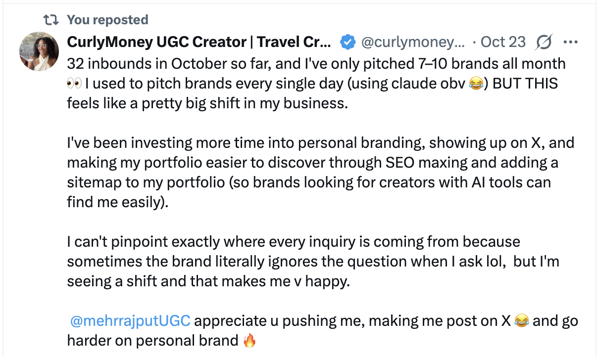 Rachel: 32 inbound inquiries in October